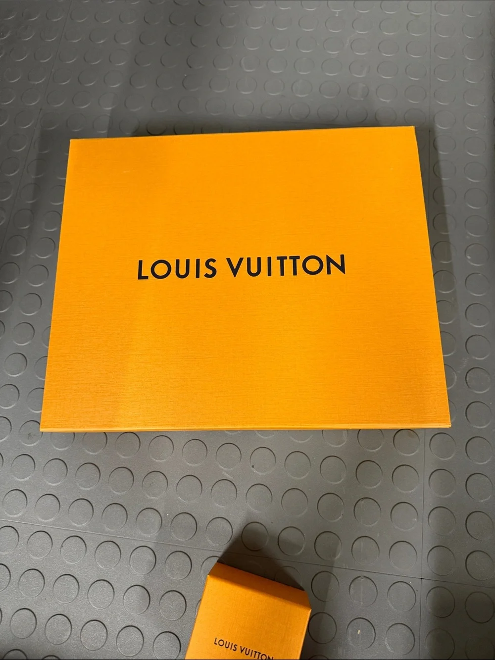 Louis Vuitton Orange Boxes with Blue Pull Tabs